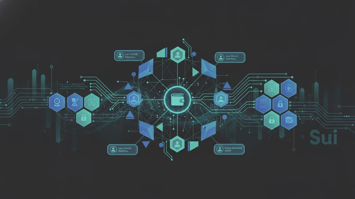 Logotipo de WaaP sobre fondo de Sui